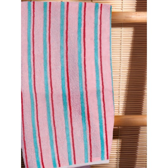 Πετσέτα Προσώπου Bath Towels Strip Aqua Cotton Palamaiki (50x90) 1Τεμ