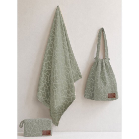 Τσάντα Θαλάσσης Beach Towels PD Khaki Cotton Palamaiki (40x45x20) 1Τεμ