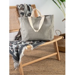 Τσάντα Θαλάσσης Beach Bag Black Palamaiki (35x35x15) 1Τεμ