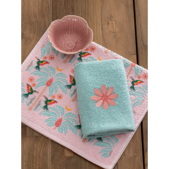 Πετσέτες Κουζίνας Σετ Kitchen Towels MH400 Flower Cotton Palamaiki (30x50) 2Τεμ