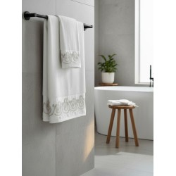 Πετσέτες Σετ Bath Towels Maira White Cotton Palamaiki 3Τεμ