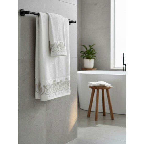 Πετσέτες Σετ Bath Towels Maira White Cotton Palamaiki 3Τεμ