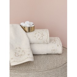 Πετσέτες Σετ Bath Towels List Cream Cotton Palamaiki 3Τεμ