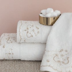 Πετσέτες Σετ Bath Towels List White Cotton Palamaiki 3Τεμ