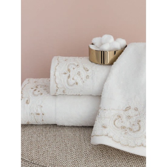 Πετσέτες Σετ Bath Towels List White Cotton Palamaiki 3Τεμ Πετσέτες Σετ Bath Towels List White Cotton Palamaiki 3Τεμ