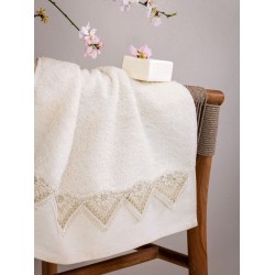 Πετσέτες Σετ Bath Towels Pente Cream Cotton Palamaiki 3Τεμ