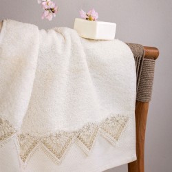 Πετσέτες Σετ Bath Towels Pente Cream Cotton Palamaiki 3Τεμ