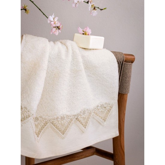Πετσέτες Σετ Bath Towels Pente Cream Cotton Palamaiki 3Τεμ