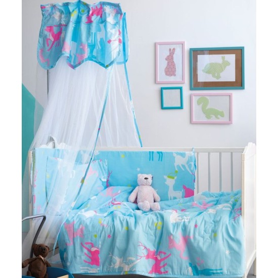 Σετ Κούνιας Σετ BS7012 Cotton Satin Palamaiki(125x180) 7Τεμ