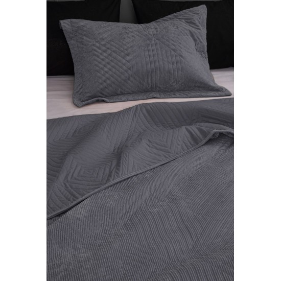 Κουβερλί Υπέρδιπλο Dizza Grey Velvet Palamaiki (220x240) 1Τεμ