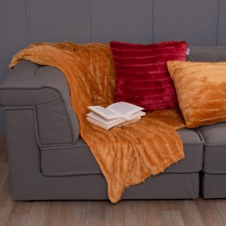 Κουβέρτα Καναπέ Jacquard Flannel Gwen Gold Palamaiki (130x180) 1Τεμ
