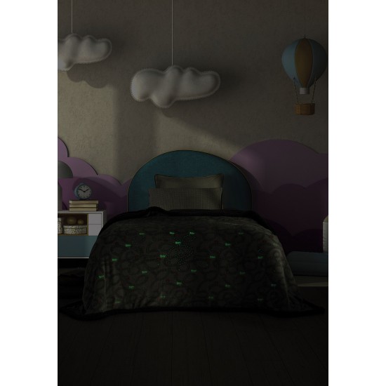 Κουβέρτα Fleece Με Sherpa Φωσφοριζέ Μονή Luminous Blanket Trip Palamaiki (160x220) 1Τεμ