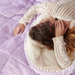 Διακοσμητική Μαξιλαροθήκη Blanket Flannel Desire Lilac Pon Pon Palamaiki (50x50) 1Τεμ