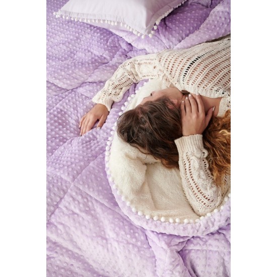 Διακοσμητική Μαξιλαροθήκη Blanket Flannel Desire Lilac Pon Pon Palamaiki (50x50) 1Τεμ