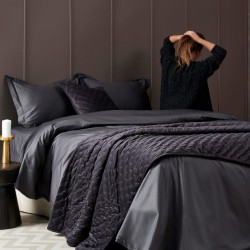 Πανωσέντονο Υπέρδιπλο Luxe Sateen Coal 300TC Cotton Palamaiki (245x270) 1Τεμ
