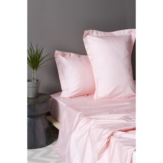 Πανωσέντονο Υπέρδιπλο Luxe Sateen Pink 300TC Cotton Palamaiki (245x270) 1Τεμ