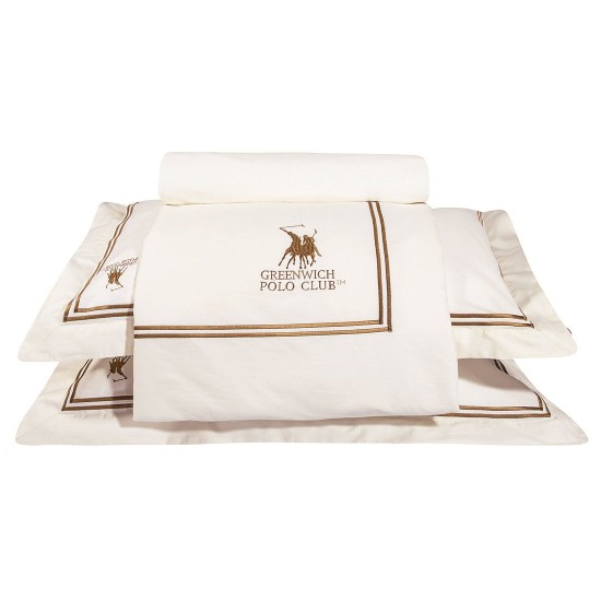 Σεντόνια King Σετ Με Κέντημα Premium Solid 2128 Satin Cotton Polo Club (270x280) 4Τεμ