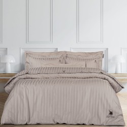 Σεντόνια Υπέρδιπλα Σετ Premium Dobby Stripe Jacquard 2157 Cotton Satin Polo Club (240x270) 4Τεμ