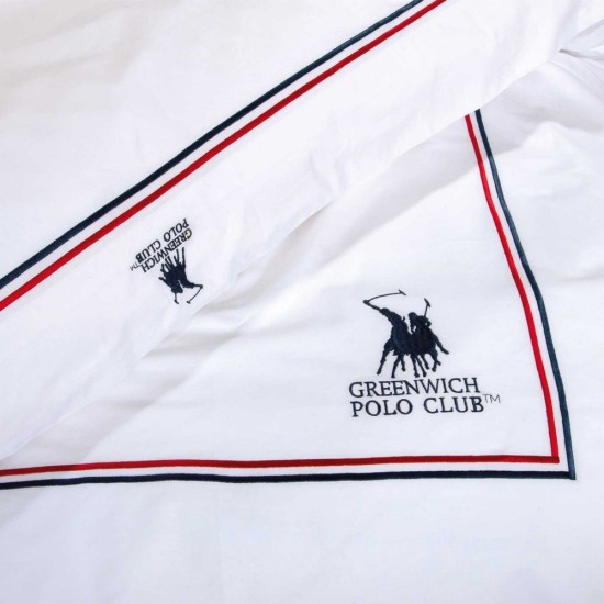 Σεντόνια King Σετ Με Κέντημα Classic Solid 2173 Cotton Polo Club (270x280) 4Τεμ