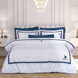 Σεντόνια Υπέρδιπλα Σετ Με Κέντημα Classic Solid 2174 Cotton Polo Club (240x270) 4Τεμ