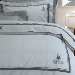 Παπλωματοθήκη Υπέρδιπλη Σετ Με Κέντημα Classic Solid 2175 Cotton Polo Club (220x240) 3Τεμ