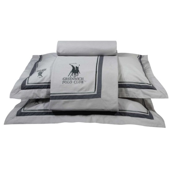 Παπλωματοθήκη Υπέρδιπλη Σετ Με Κέντημα Classic Solid 2175 Cotton Polo Club (220x240) 3Τεμ