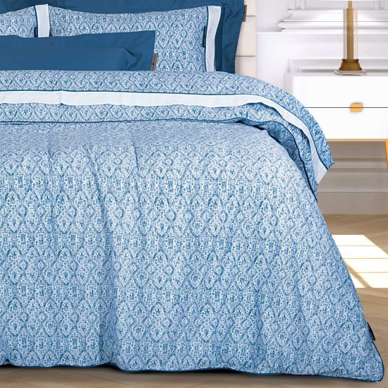 Σεντόνια King Σετ Essential 2268 Geometric Print Satin Cotton Polo Club (260x280) 4Τεμ