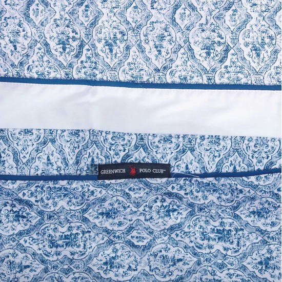 Σεντόνια King Σετ Essential 2268 Geometric Print Satin Cotton Polo Club (260x280) 4Τεμ