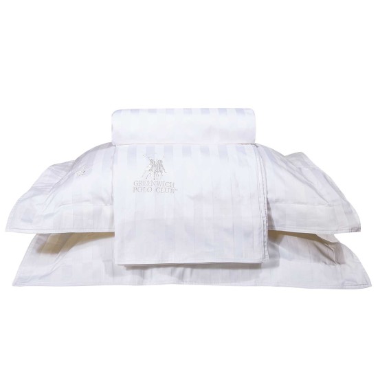 Παπλωματοθήκη Υπέρδιπλη Σετ Classic 2271 Jacquard Stripe Satin Cotton Polo Club (220x240) 3Τεμ