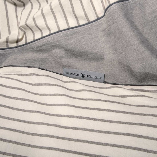 Παπλωματοθήκη Υπέρδιπλη Σετ Essential Geometric 2296 Prewashed Cotton Polo Club (220x240) 3Τεμ