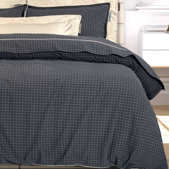 Παπλωματοθήκη Υπέρδιπλη Σετ Essential Geometric 2297 Prewashed Cotton Polo Club (220x240) 3Τεμ