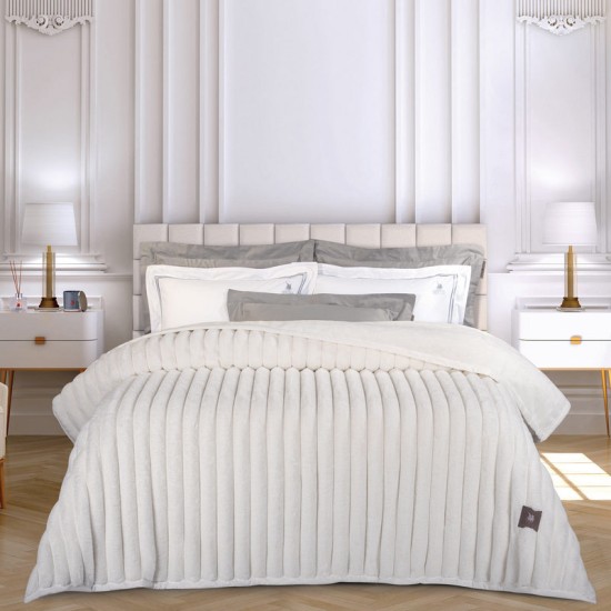 Κουβέρτα Υπέρδιπλη Premium 3477 Rabbit Faux Fur Polo Club (220x240) 1Τεμ