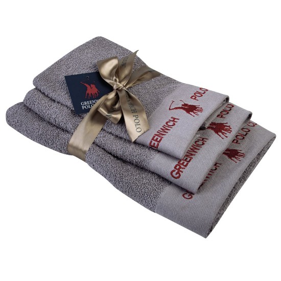 Πετσέτες Με Κέντημα Σετ Essential Towel 2667 Cotton Polo Club 3Τεμ