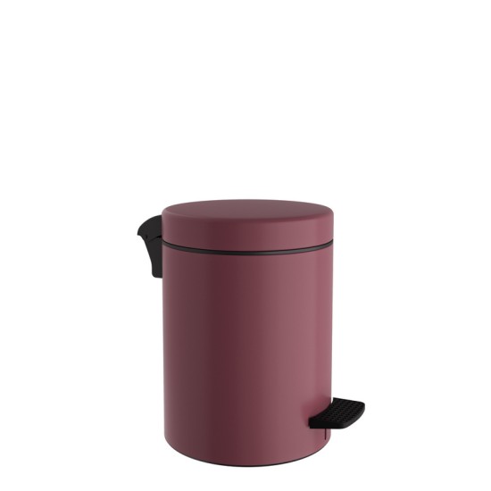 Καλάθι Απορριμμάτων 3 Lit 03-601-153 Matt Bordeaux Soft Close Pam Co (Ø18 x H25 cm) 1Τεμ