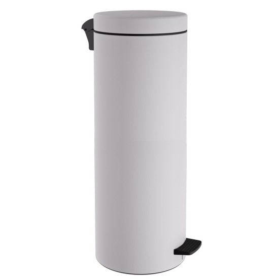 Χαρτοδοχείο - Κάδος Απορριμάτων 2565-033 Matt White Soft Close 30 Lit Pam Co (Ø25 x H65 cm) 1Τεμ