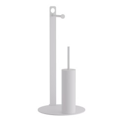 Σετ Μπάνιου Χαρτοθήκη & Πιγκάλ 4-400-033 Matt White Inox Pam Co (Ø28 x H60) 2Τεμ
