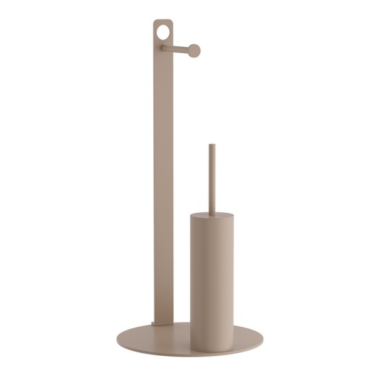Σετ Μπάνιου Χαρτοθήκη & Πιγκάλ 4-400-103 Matt Beige Inox Pam Co (Ø28 x H60) 2Τεμ