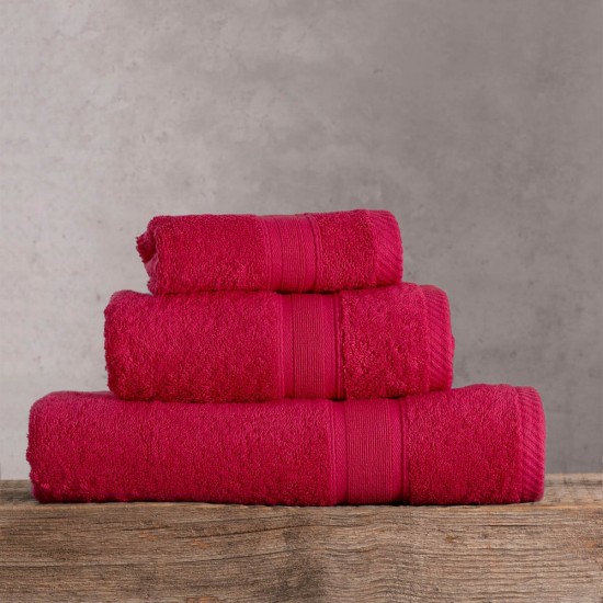 Πετσέτα Προσώπου Bath Illusion Κερασί Cotton Rythmos (50x90) 1Τεμ