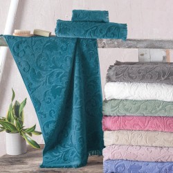 Πετσέτα Σώματος Bath Towel Sienna Beige Jacquard Cotton Rythmos (70x140) 1Τεμ