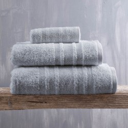 Πετσέτες Σετ Bath Laura Light Grey Cotton Rythmos 3Τεμ
