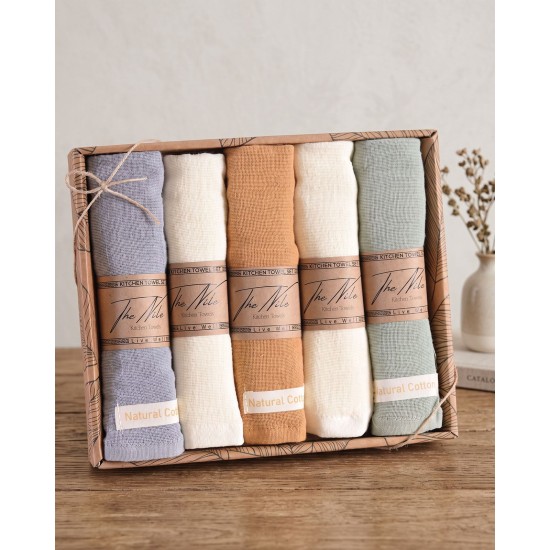 Πετσέτες Κουζίνας Σετ Natural Cotton Rythmos (40x60) 5Τεμ Πετσέτες Κουζίνας Σετ Natural Cotton Rythmos (40x60) 5Τεμ