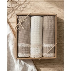 Πετσέτες Κουζίνας Σετ Pike Beige Cotton Rythmos (40x60) 3Τεμ Πετσέτες Κουζίνας Σετ Pike Beige Cotton Rythmos (40x60) 3Τεμ