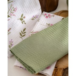 Πετσέτες Κουζίνας Σετ Flower Green Cotton Rythmos (40x60) 3Τεμ Πετσέτες Κουζίνας Σετ Flower Green Cotton Rythmos (40x60) 3Τεμ