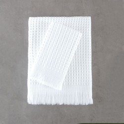Πετσέτες Σετ Bath Coralie White Cotton Rythmos 2Τεμ