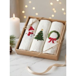 Πετσέτες Κουζίνας Σετ Christmas XMAS Snowman Rythmos (40x60) 3Τεμ