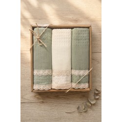 Πετσέτες Κουζίνας Σετ Pike Green Cotton Rythmos (40x60) 3Τεμ Πετσέτες Κουζίνας Σετ Pike Green Cotton Rythmos (40x60) 3Τεμ