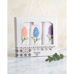 Πετσέτες Κουζίνας Σετ Flowers Cotton Rythmos (40x60) 3Τεμ