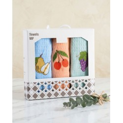 Πετσέτες Κουζίνας Σετ Fruits Cotton Rythmos (40x60) 3Τεμ