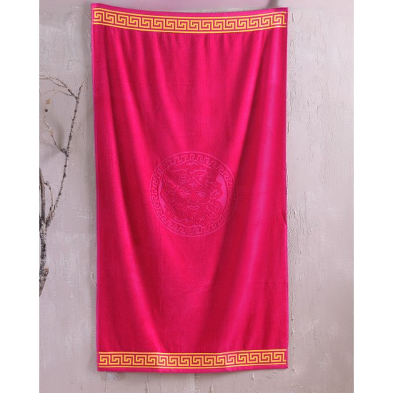 Πετσέτα Θαλάσσης Beach Towels Poseidon Fuchsia Velour Cotton Rythmos (86x160) 1Τεμ