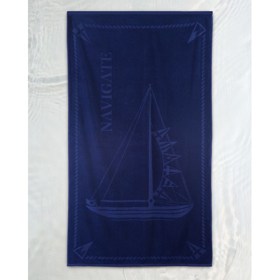 Πετσέτα Θαλάσσης Beach Towels Navigate Cotton Rythmos (86x160) 1Τεμ